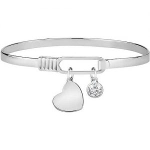 Bracciale donna Gioielli Sector SAPW18 della collezione Emotion. Bracciale rigido in acciaio e vetro. Diametro 5.5 Mm.