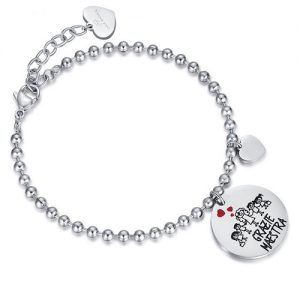 Bracciale donna Luca Barra Incisione Grazie Maestra Acciaio BK1787