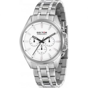 Orologio Cronografo Uomo Sector R3273991005 della collezione 280. Materiale e finitura cassa sono realizzati in acciaio inox. La dimensione della cassa è 51.5x44mm, Il colore del quadrante è Argento, Water resistant: 5 ATM, vetro minerale. Garanzia: Ufficiale 2 anni Sector.