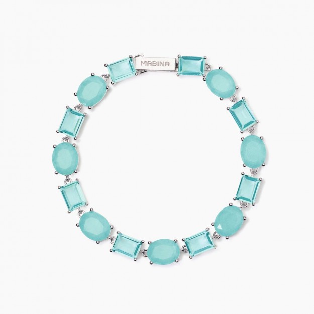 bracciale-glass-azzurro-ovale-e-cristallo-di-rocca Bracciale Donna Mabina 533898-17