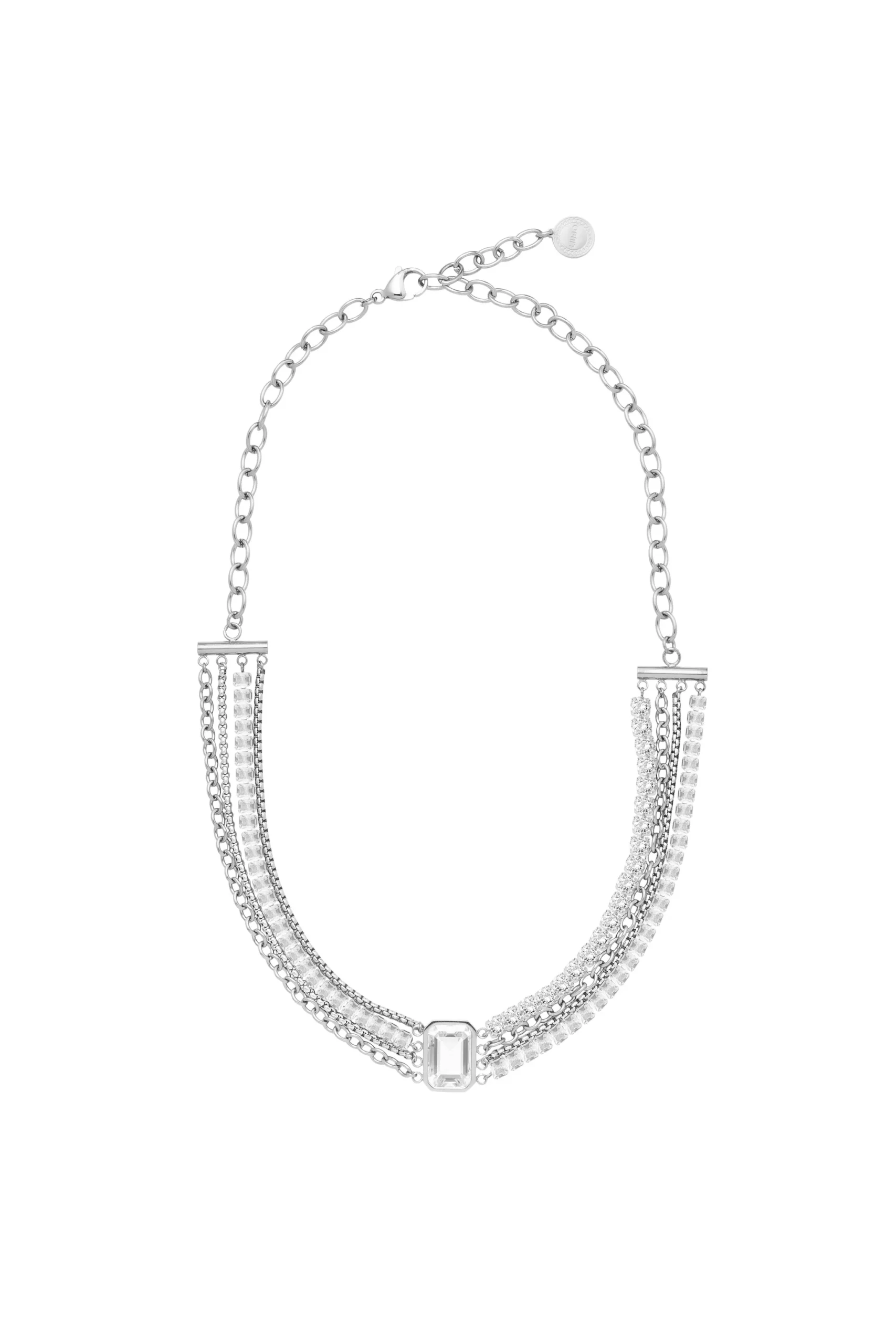 Collana donna Liu Jo LJ3085 multifilo con zirconi e cristallo Collana donna Liu Jo LJ3085 multifilo con zirconi e cristallo centrale