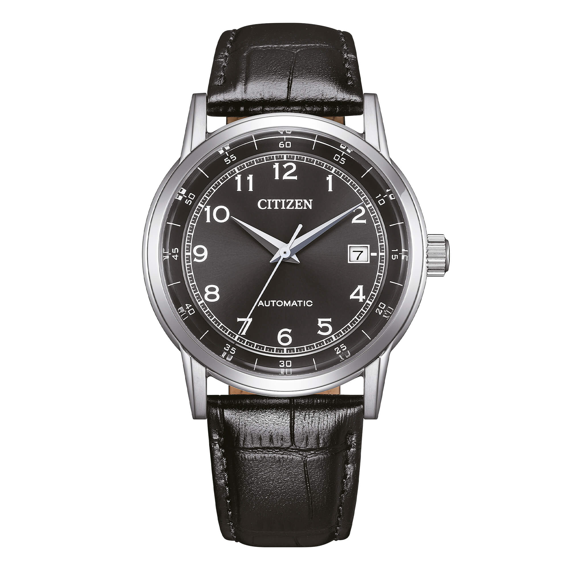 Orologio Citizen NJ0210-05E Classic Automatic Uomo 40mm Pelle Nera Quadrante Bianco Citizen NJ0210-05E Classic Automatic orologio uomo acciaio 40 mm quadrante bianco