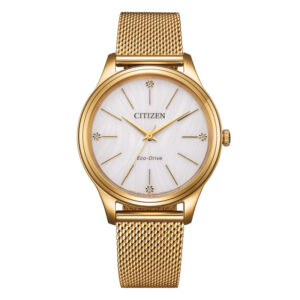 Orologio Citizen Lady EM1222-87A Eco-Drive Donna Acciaio IP Oro 34 mm