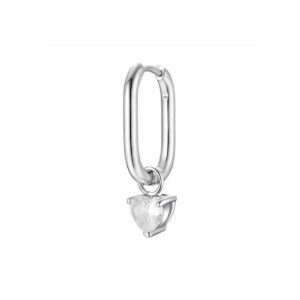 Mono orecchino donna Luca Barra acciaio zircone bianco OK1653