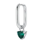 Mono orecchino donna Luca Barra acciaio zircone verde OK1656