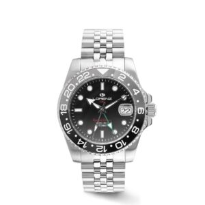 Orologio uomo Lorenz 030257EE GMT quadrante nero grigio