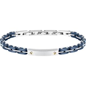Sector SAFR55 bracciale uomo Ceramic acciaio e ceramica silver blu
