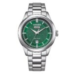 Orologio Citizen Eco Drive AW0151-85X Uomo Day Date Acciaio Quadrante Verde 40mm