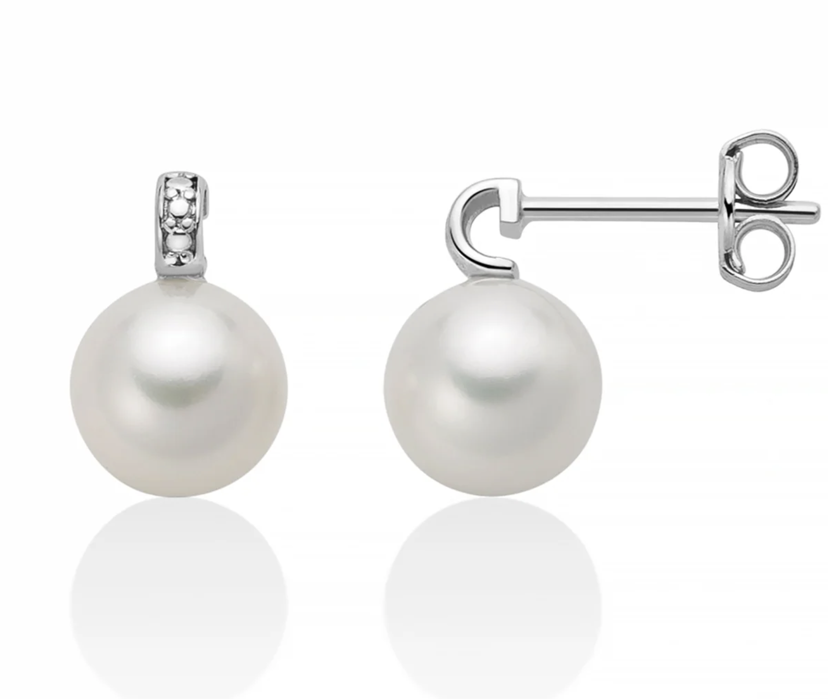 orecchini miluna perle 7.5 8 mm eleganti pendenti