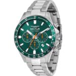 Orologio Sector 230 R3273661055 Uomo Cronografo Verde Bracciale Acciaio 43mm