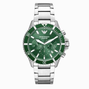 Orologio Emporio Armani AR11500 World Explorer cronografo uomo acciaio quadrante verde