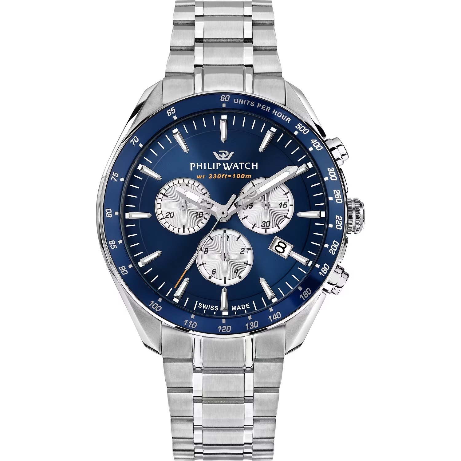 Philip Watch Blaze R8273995021 cronografo uomo Swiss Made acciaio 42mm Philip Watch Blaze R8273995021 cronografo uomo Swiss Made acciaio 42mm