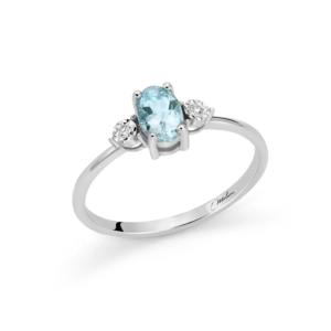 Anello Miluna Acquamarina Ovale Diamanti Oro Bianco LID3925