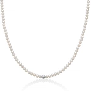 Collana Miluna Perle Boule e Fantasia PCL6747 Oro Bianco