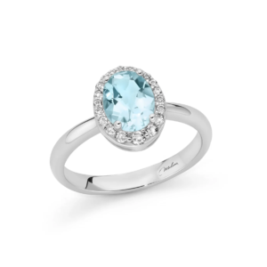 Anello Gemma del Cielo LID4250 Miluna argento con topazio azzurro ovale