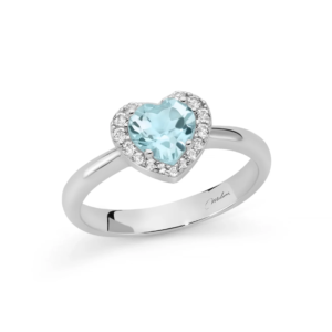 Anello Gemma del Cielo LID4245 Miluna argento con topazio azzurro a cuore