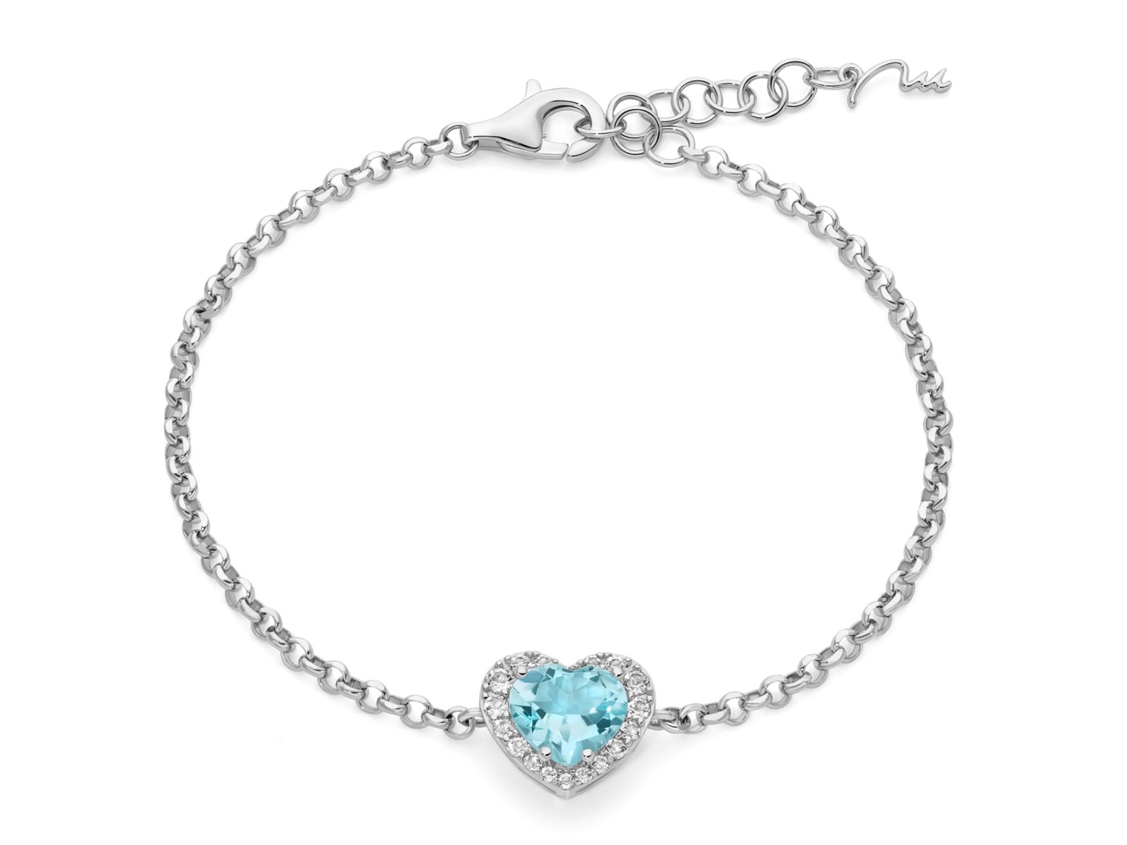 Bracciale Gemma del Cielo BRD1253 Miluna argento con topazio azzurro a cuore Bracciale Gemma del Cielo BRD1253 Miluna argento con topazio azzurro a cuore
