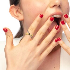 anello donna Marlù acciaio e oro