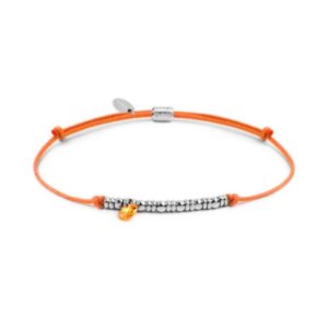 Bracciale Donna Marlù 18BR220-H Cordino Arancione Acciaio Silver con Zircone