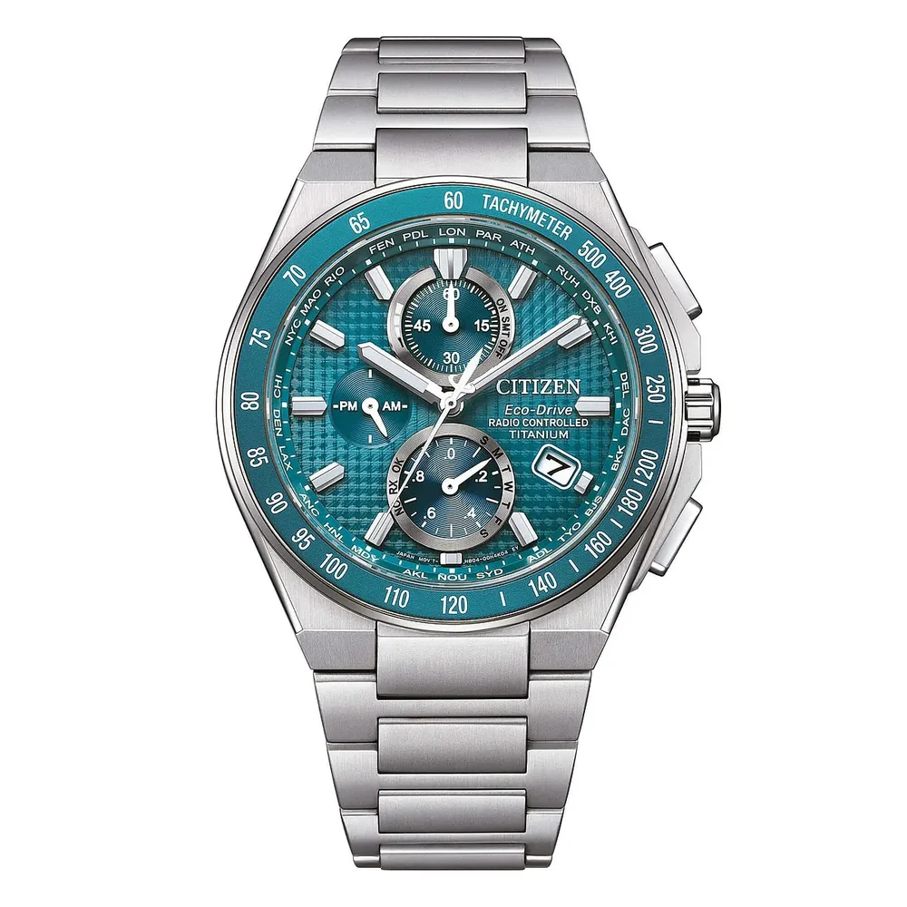 Orologio Citizen AT8397-56Z Radiocontrollato Super Titanio quadrante turchese